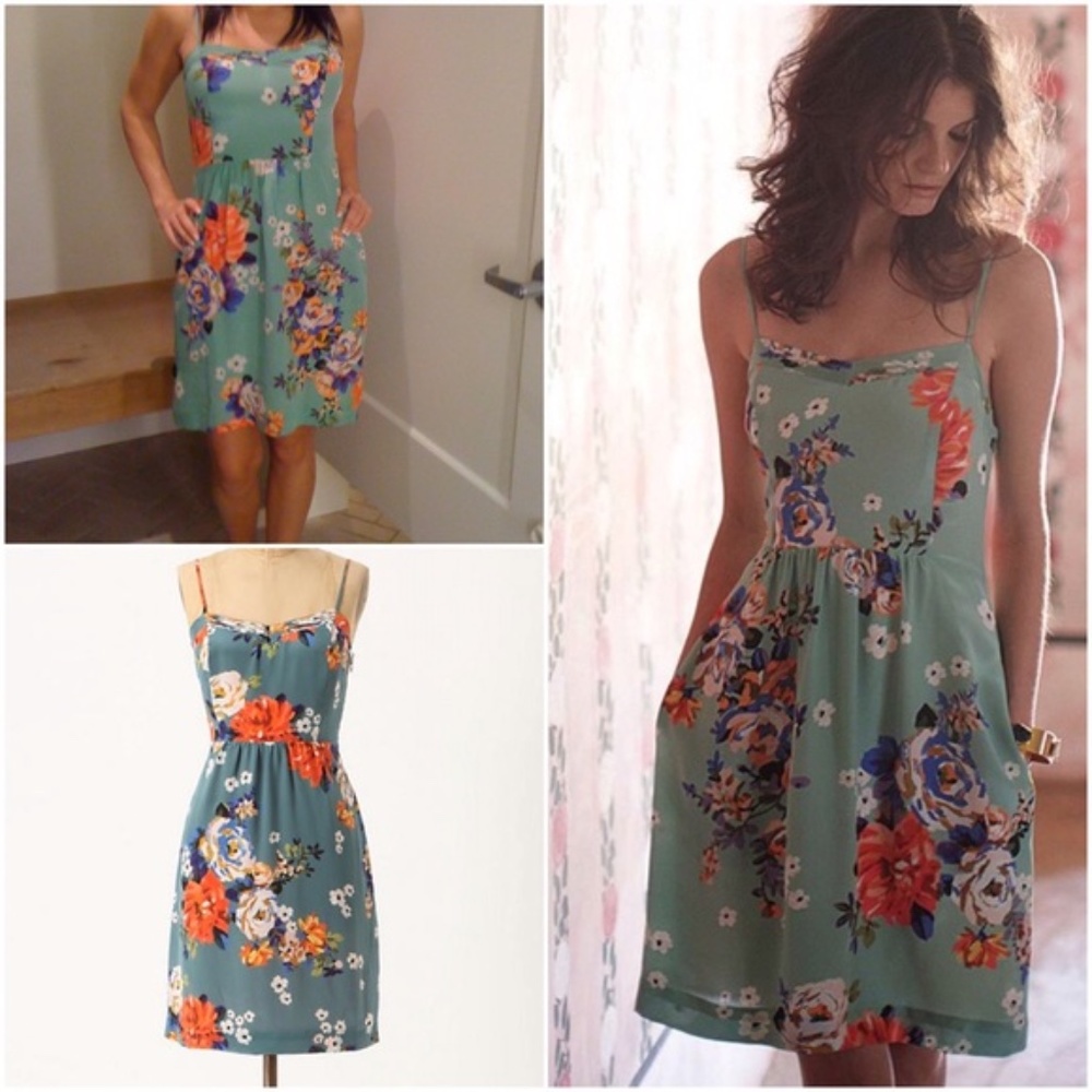 Anthropologie Verdant Slip Dress Moulinette Souers